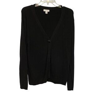 Charter Club Black Cardigan Knit Sweater One Button Closure Women’s Size‎ PM